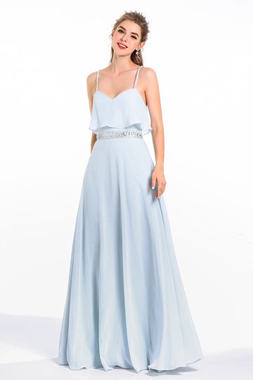 Robe soirée longue bleu