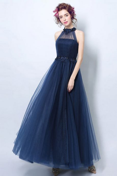 Robe soirée longue bleu