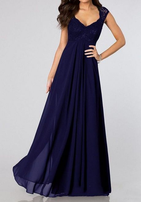 Robe soirée longue bleu