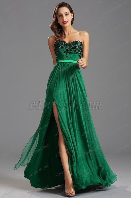 Robe cocktail vert emeraude