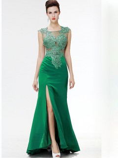 Robe cocktail vert emeraude