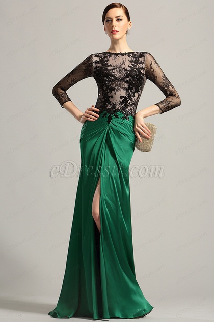 Robe de cocktail vert emeraude