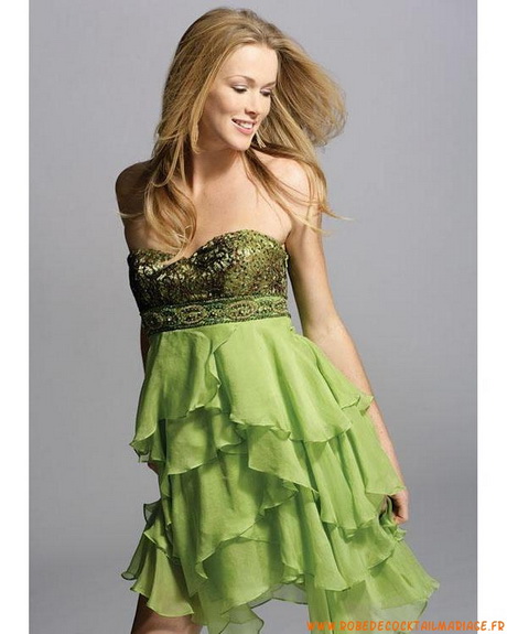 Robe de soirée courte verte