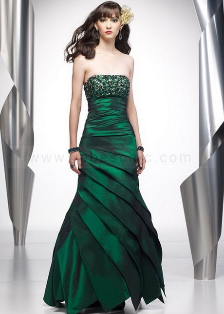 Robe de soirée verte emeraude