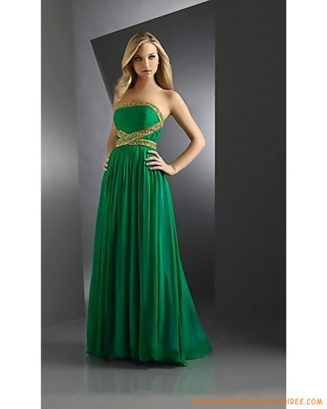 Robe de soirée verte longue