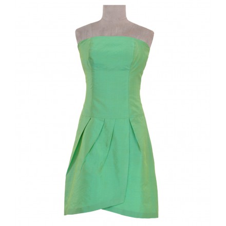 Robe soie verte