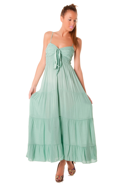 Robe verte fluide