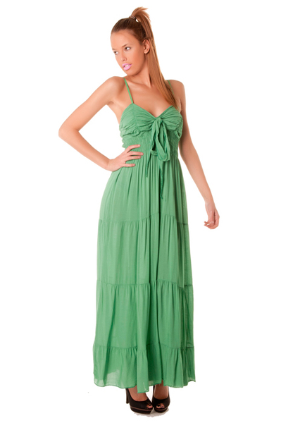 Robe verte fluide