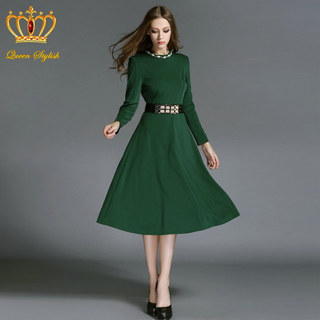 Robe verte manche longue