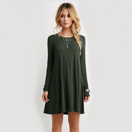 Robe verte manche longue