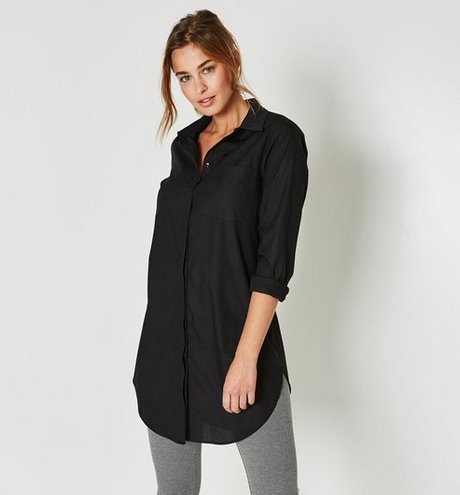 Chemise femme longue noire