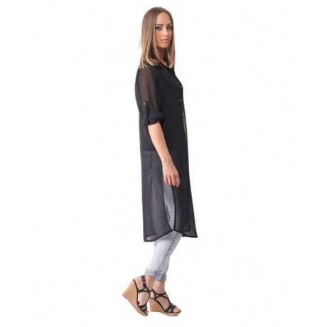 Chemise longue en voile femme