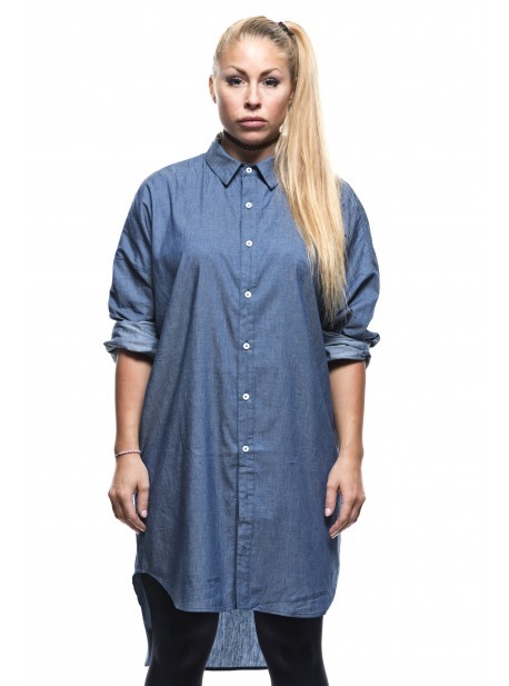 Chemise longue femme en jean