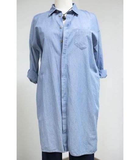 Chemise longue femme en jean