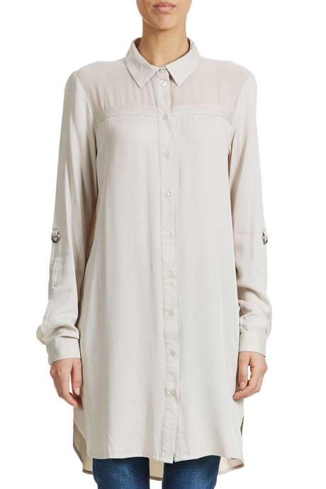 Chemise longue grise femme