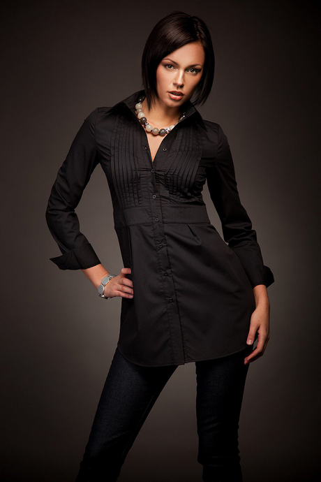 Chemise tunique noire femme