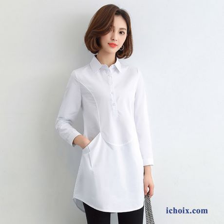 Chemisier long blanc femme