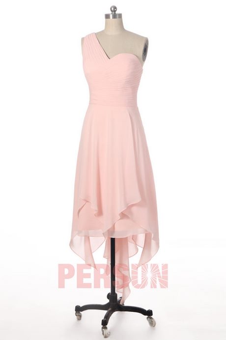 Robe courte devant longue derriere rose pale