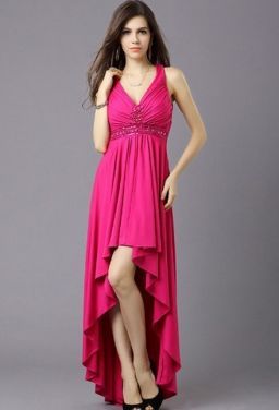 Robe courte devant longue derriere rose