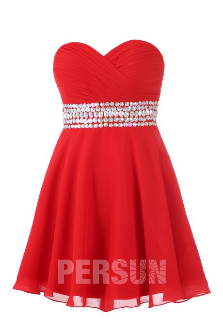 Robe courte rouge soiree