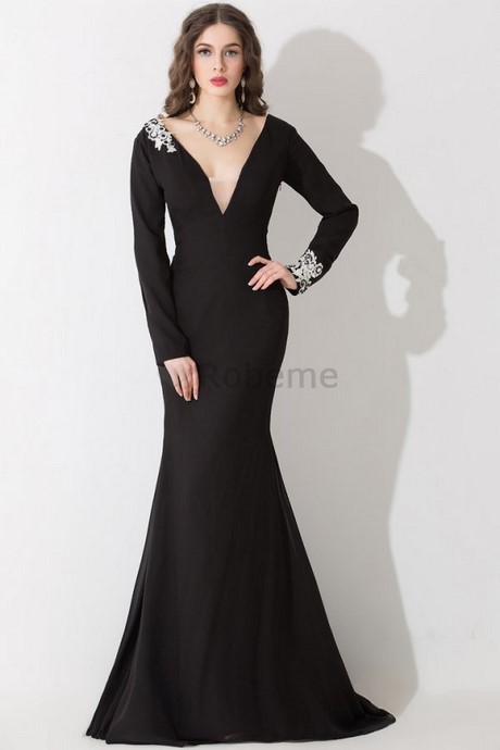 Robe de cocktail longue noir et blanche