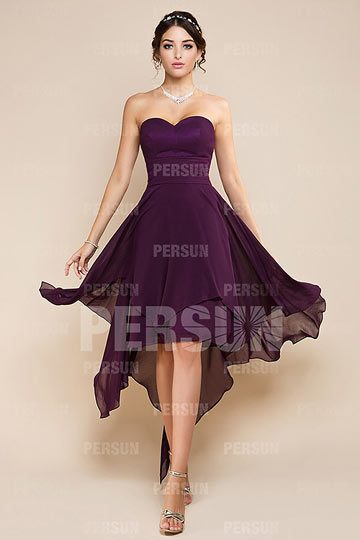 Robe de soirée longue derrière et courte devant