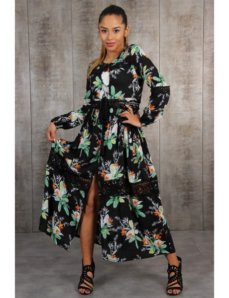 Robe longue boutonnée devant