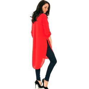 Tunique longue rouge femme