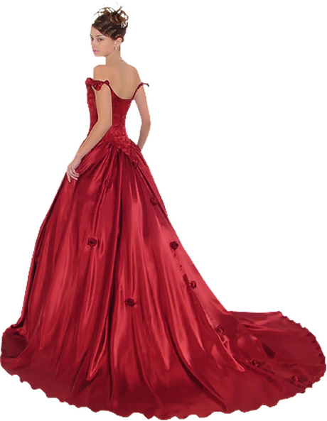 Femme en robe rouge