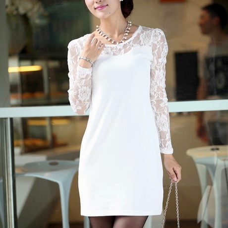 Robe blanche manche longue