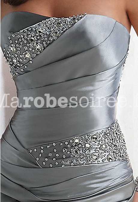 Robe bustier argenté