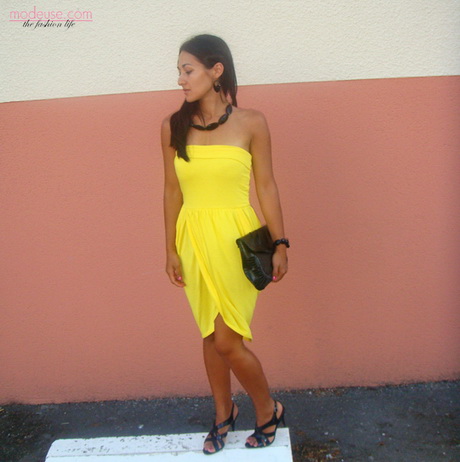 Robe bustier jaune