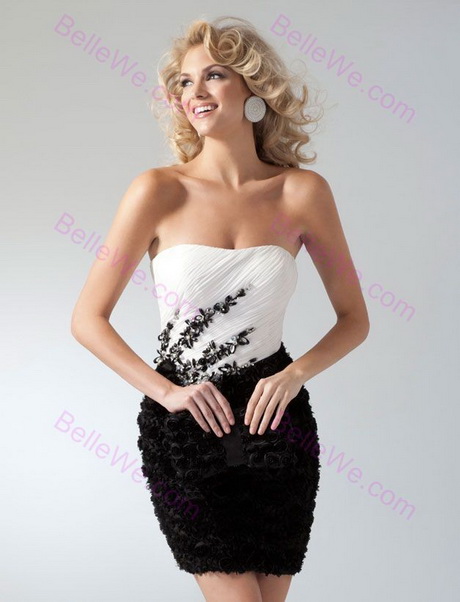 Robe bustier noire et blanche