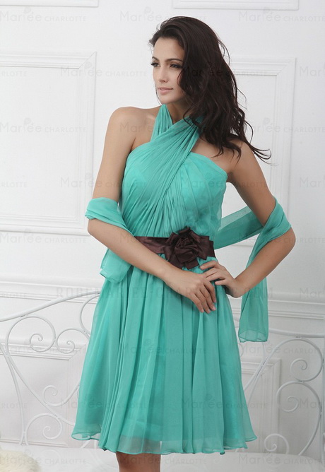 Robe de cocktail turquoise