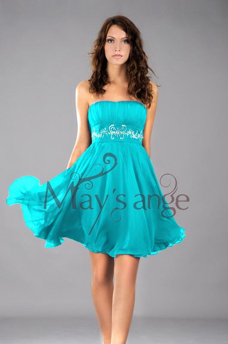 Robe de cocktail turquoise