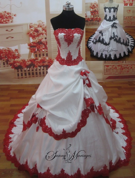 Robe de mariee rouge et blanche