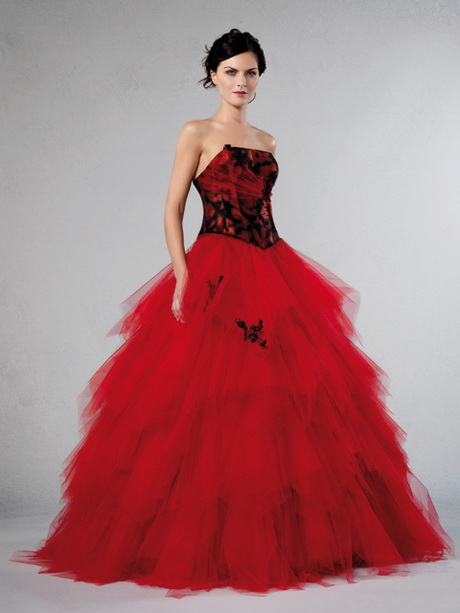 Robe de mariee rouge et noir