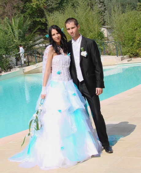 Robe de mariee turquoise