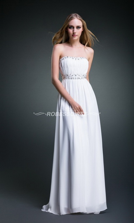 Robe de soirée blanche longue