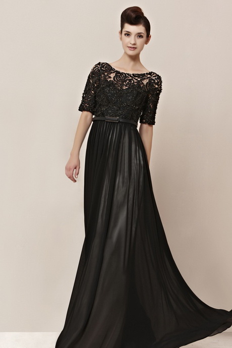 Robe de soirée noire dentelle