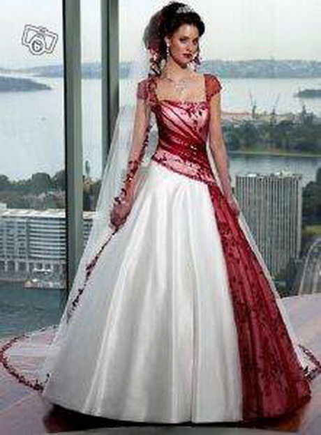 Robe de soirée rouge et blanc