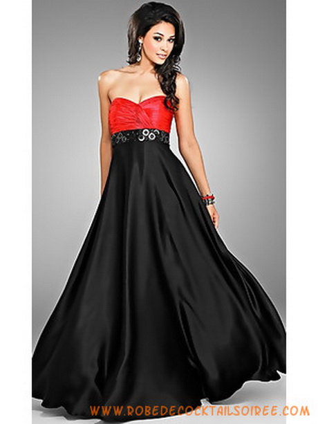 Robe de soirée rouge et noire