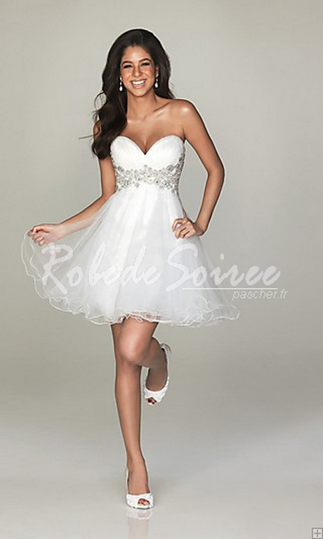 Robe de soiree blanche courte