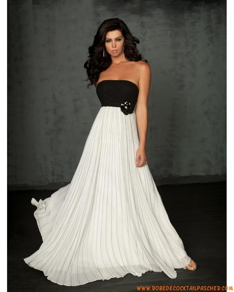 Robe de soiree noire et blanche