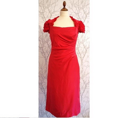 Robe en soie rouge