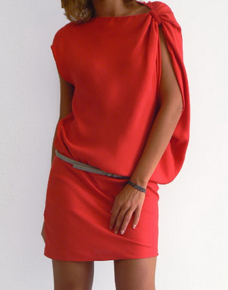 Robe en soie rouge