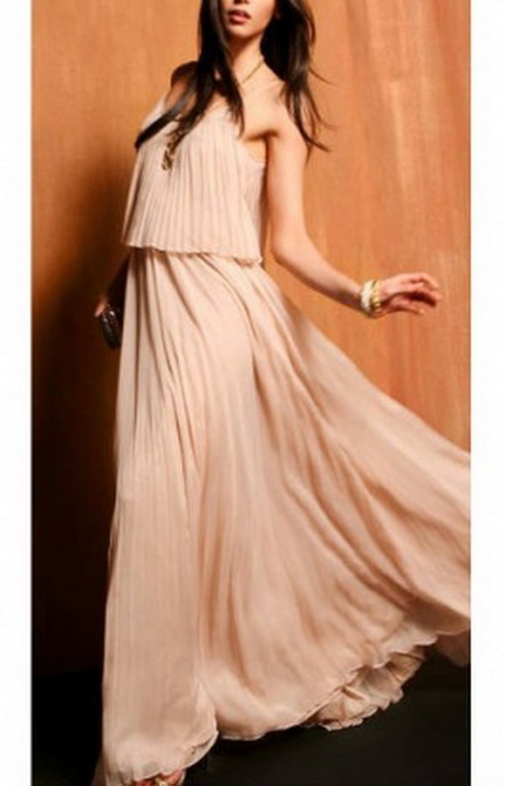 Robe longue beige