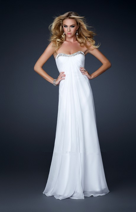 Robe longue blanche bustier