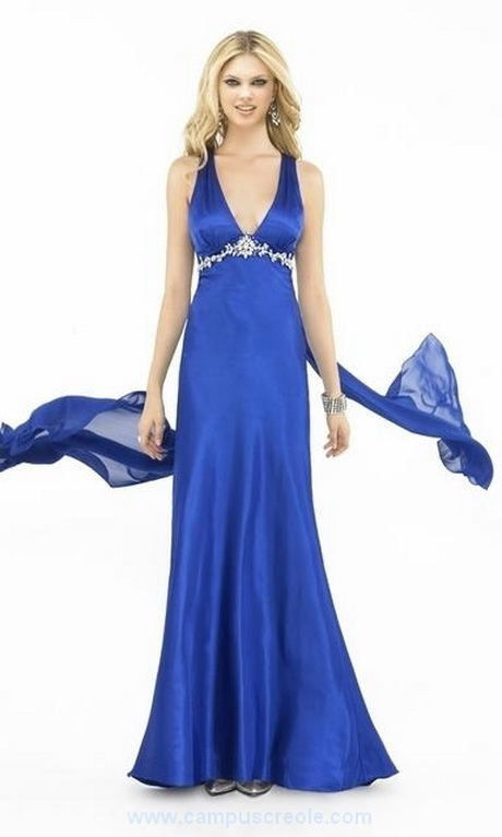 Robe longue bleue