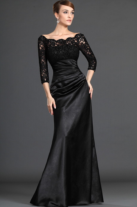 Robe longue dentelle noire